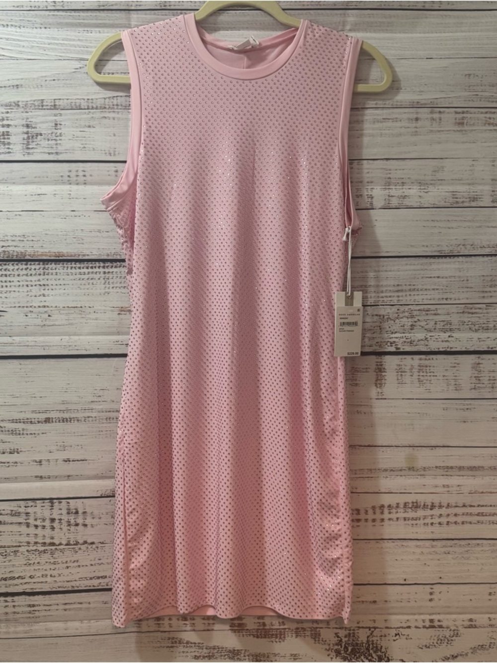 Good American Crystal Embellished Tank Dress